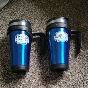 Blue Travel Mugs with Handles